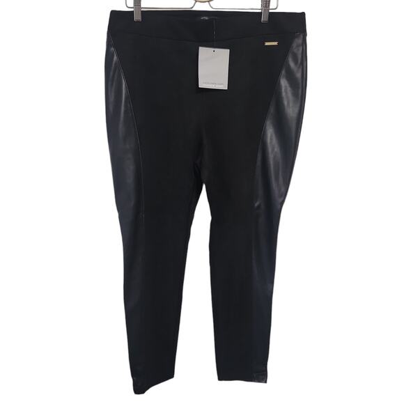 NWT Marc New York Andrew Marc Pull on Faux leather & Velvet Pants Size XL - Picture 1 of 9